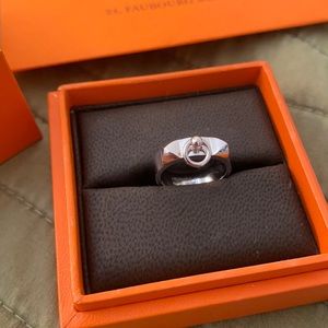 Hermès silver collier de chien ring